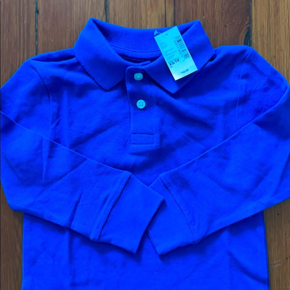 NWT! Size: XS Toddler Royal Blue Long Sleeve Polo